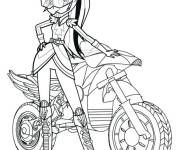 Coloriage et dessins gratuit fatale sur une moto de Equestria Girls à imprimer