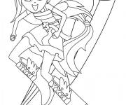 Coloriage et dessins gratuit F&eacute;e Applejack en plein &eacute;nergie à imprimer