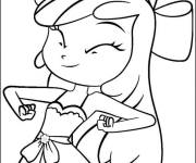 Coloriage et dessins gratuit F&eacute;e Pinkie Pie heureuse à imprimer