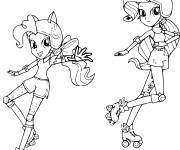 Coloriage Fille de Equestria Girls font du patinage