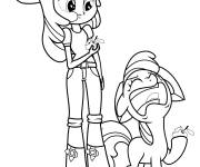 Coloriage Fille et Poney mignon de Equestria Girls