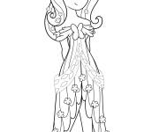 Coloriage Fluttershy avec une robe magique