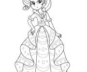 Coloriage Fluttershy d'Equestria Girls en robe de princesse