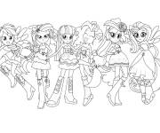 Coloriage Illustration des fille d'Equestria dessin anim&eacute;