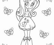Coloriage La mignonne Fluttershy d'Equestria Girls Kawaii