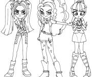 Coloriage Les amis Pie et Pinkie de Equestria Girls