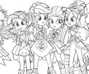 Coloriage Les filles Equestria se rassemblent