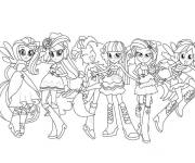 Coloriage Personnages principaux de Equestria Girls