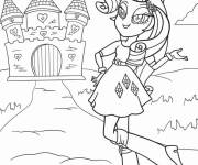 Coloriage Rarity devant le ch&acirc;teau