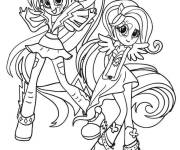 Coloriage Sparkle et Fluttershy de Equestria Girls