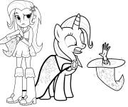 Coloriage Sparkle et son poney apprennent la magie