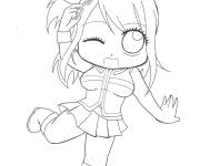 Coloriage et dessins gratuit Chibi Fairy Tail Lucy à imprimer