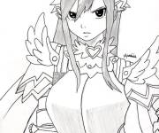 Coloriage Fairy Tail Erza au crayon