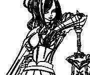 Coloriage Fairy Tail Erza avec son épée 