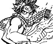 Coloriage Fairy Tail Natsu en Dragon