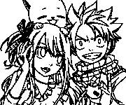 Coloriage Lucy , Natsu et Happy