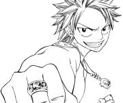 Coloriage et dessins gratuit  Natsu Fairy Tail linéaire  à imprimer