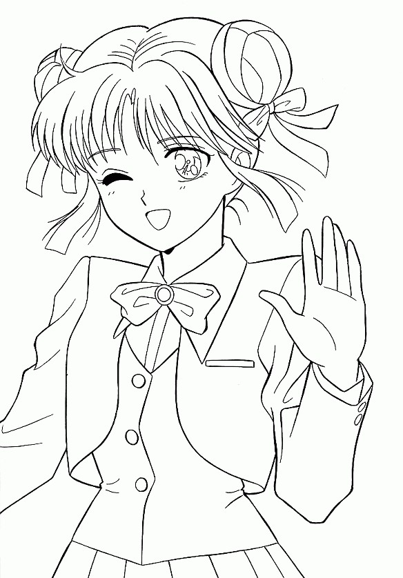 Coloriage Fille Manga 12 dessin gratuit à imprimer