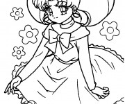 Coloriage Fille Manga à découper