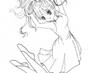 Coloriage Fille Manga Japonaise