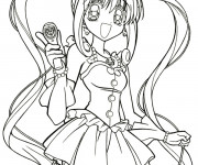 Coloriage Fille Manga Kawaii