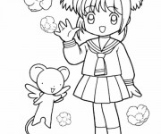 Coloriage Fille Manga mignonne