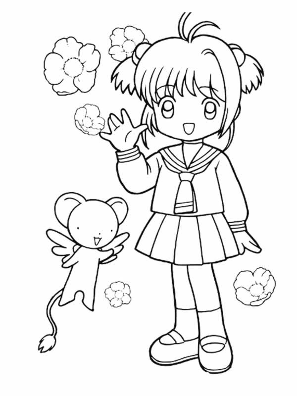 Coloriage Fille Manga Mignonne Dessin Gratuit à Imprimer