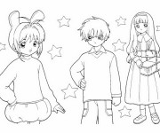 Coloriage Fille Manga pour Les Petits