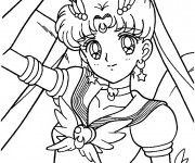 Coloriage Fille Manga Heureuse Dessin Gratuit à Imprimer