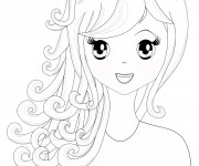 Coloriage Fille Manga simple