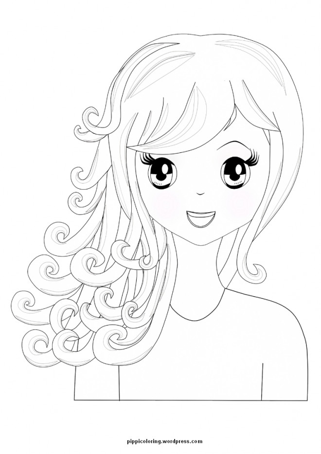 Coloriage Fille Manga Simple Dessin Gratuit à Imprimer