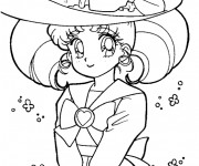Coloriage Fille Manga sur ordinateur