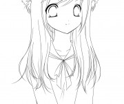 Coloriage Fille Manga Tout Belle Dessin Gratuit à Imprimer