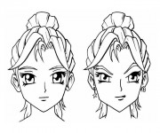 Coloriage Tête de Fille Manga