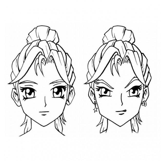 Coloriage Tête De Fille Manga Dessin Gratuit à Imprimer