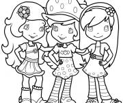 Coloriage Fraisinette avec Orangette 