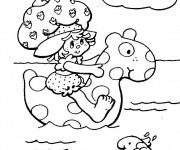 Coloriage Fraisinette en mer
