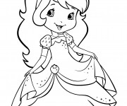 Coloriage et dessins gratuit Fraisinette en robe en ligne à imprimer