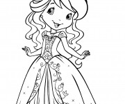 Coloriage Fraisinette en une belle robe gratuit