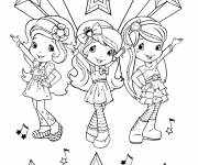 Coloriage Fraisinette et ses amies dansent