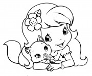 Coloriage Fraisinette et son chat en ligne
