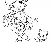 Coloriage Fraisinette fait du ballet