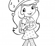 Coloriage Fraisinette part &agrave; l'&eacute;cole