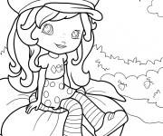 Coloriage Fraisinette sur une fleur