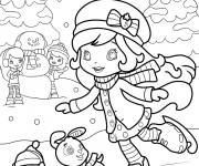 Coloriage Frasinette pendant l'hiver