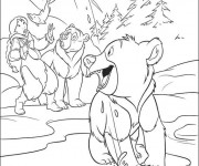 Coloriage Frère des ours La Pêche