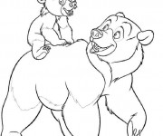 Coloriage Kenai Ours et son Père