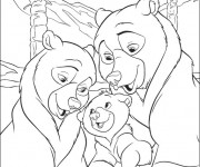 Coloriage Le Petit Ours et Sa Famille