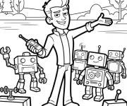 Coloriage Ach et l'&eacute;quipe des robots