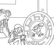 Coloriage Aviva dans le laboratoire de Tortuga